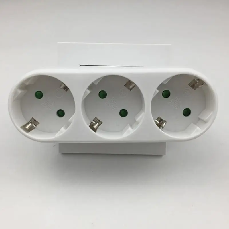 

3500w Eu De Plug Converter Power Conversion Portable 16a 250v Smart Home 1 Out 3 Wall Socket Suitable For Travel And Home