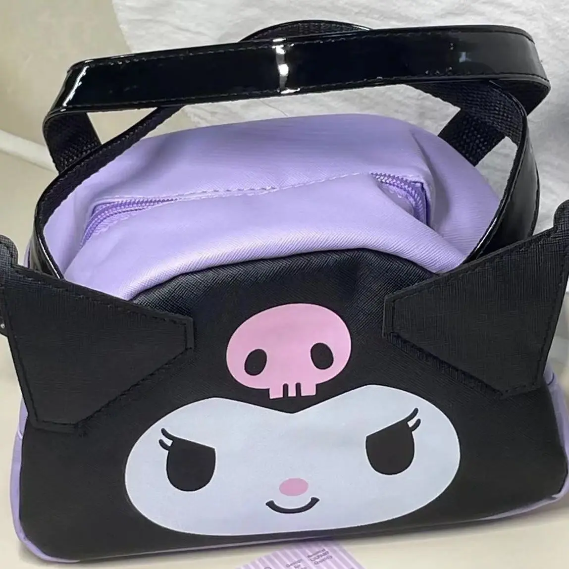 

Sanrio Mymelody Kuromi Kawaii мультяшный милый большой вместительный портативный для хранения косметики сумка через плечо