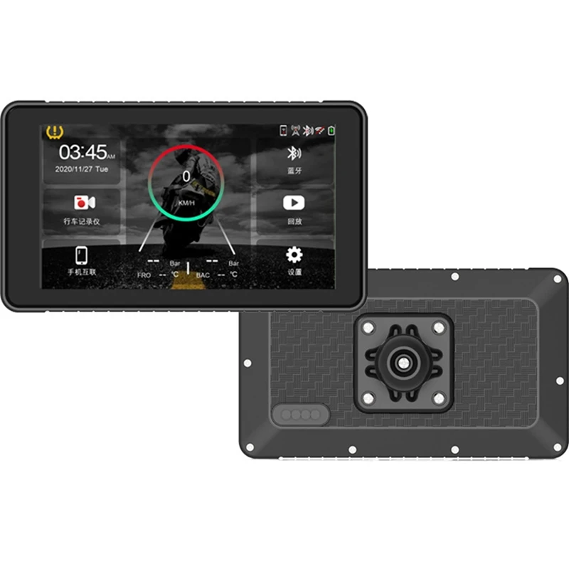 Мотоциклетный видеорегистратор Carplay Android Авто TPMS двойные HD 2K камеры GPS 5-дюймовый