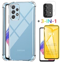 3 in 1 tempered glass case for samsung a53 shockproof silicone phone cases a23 a33 a73 cover a 53 samsung galaxy a53 5g case