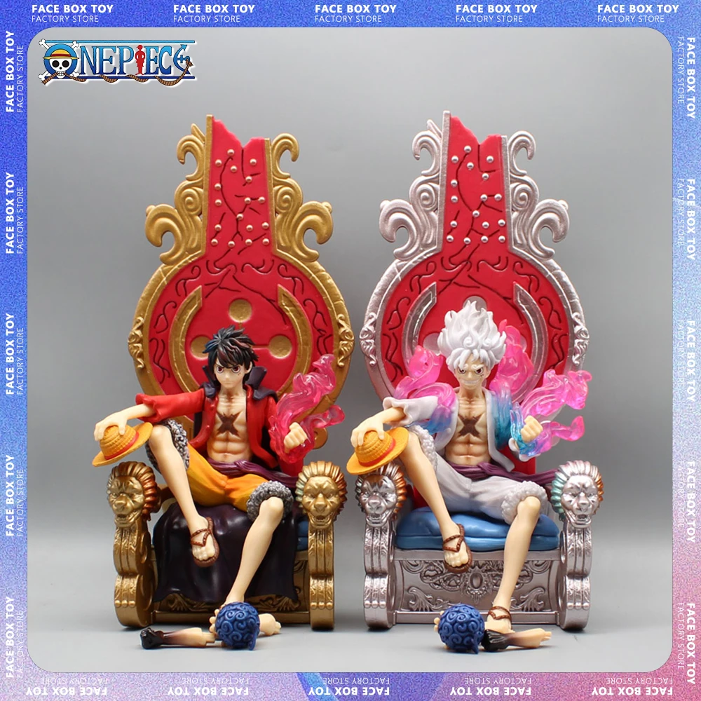 

32cm One Piece Anime Figure Luffy Figures Five Emperor Sitting Luffy Figurine PVC Model Doll Collectable Desk Decora Toys Gifts