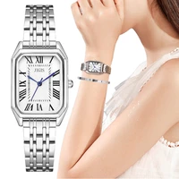 womens fashion 2022 roman design rectangle watches silver alloy strap luxury ladies quartz wristwatches qualities female clock