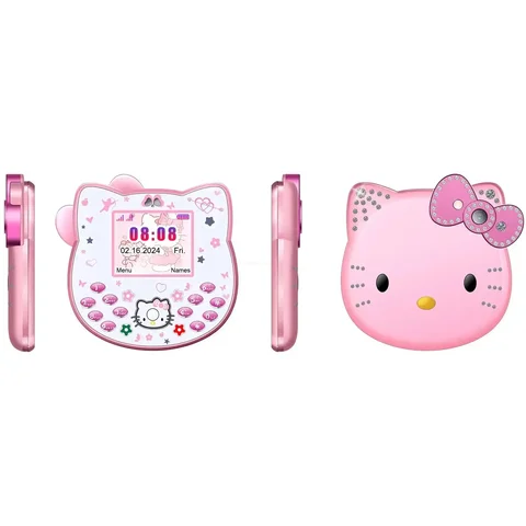 Аниме Sanrio Kawaii Hello Kitty, фигурки мобильный телефон Kawaii, мобильный телефон, мультфильм, для детей, мини-фотография, подарок для девочки