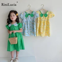 rinilucia 2022 summer girls print dresses kids girl party short sleeve princess dress tank pretty floral dress for girl