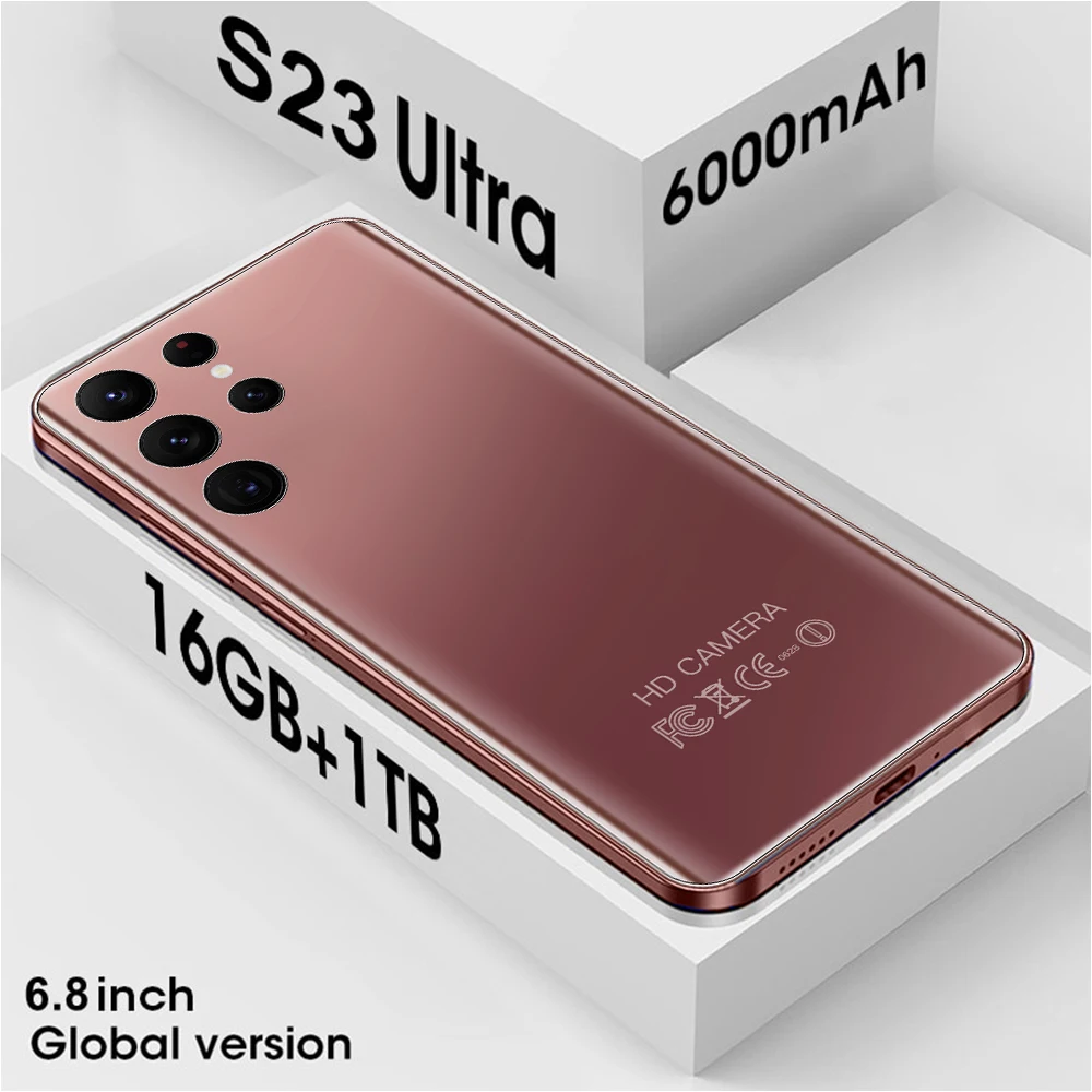 

S23 Ultra New Smartphone 5G Android 6.8 Inch 16GB+1TB Sanpdragon 8 Gen 1 Telefone 6000mAh Cell phone Unlocked Mobile Phones