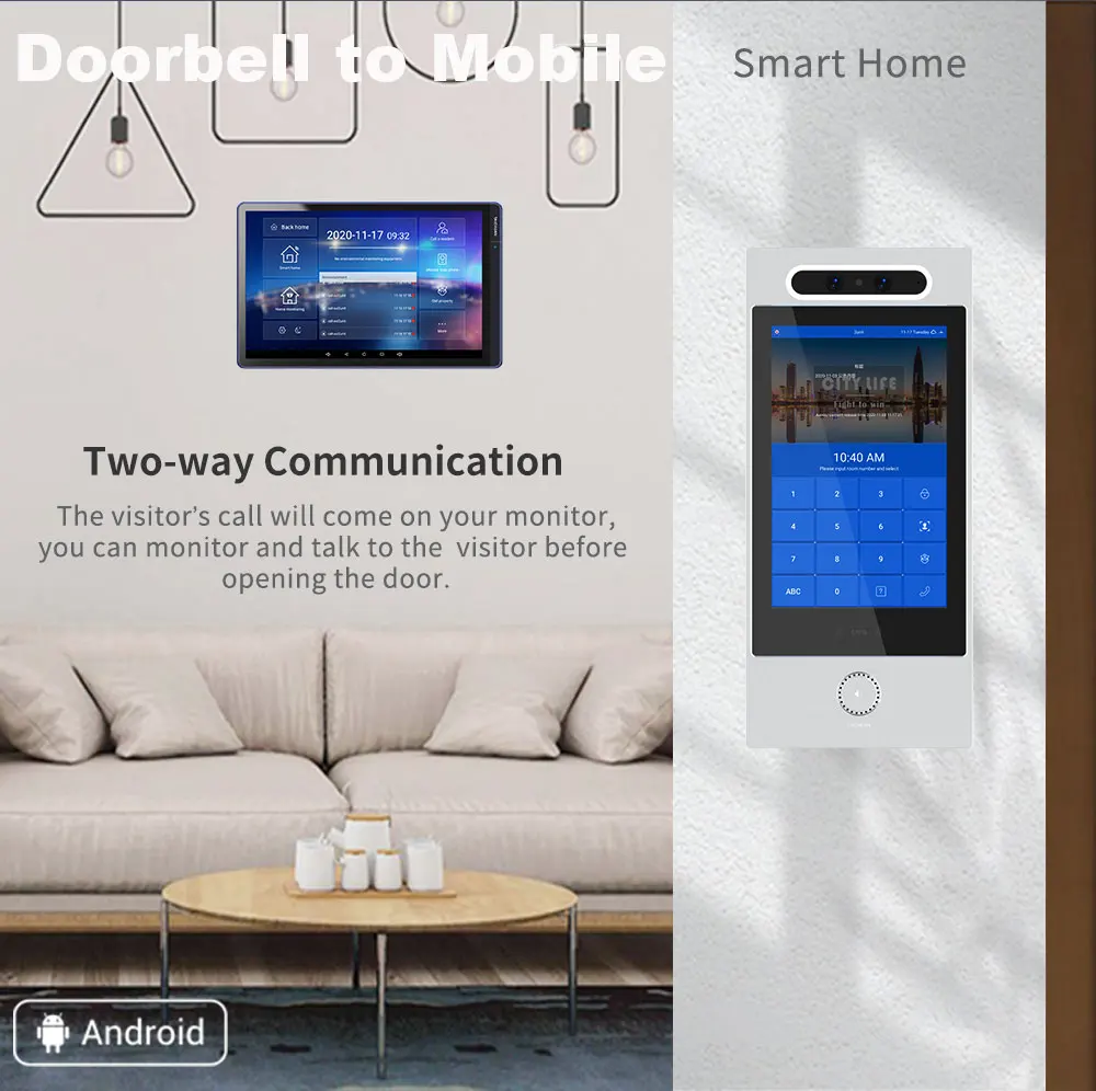 SIP домофоны 10 дюймов 4G наружная панель поддерживает распознавание лица