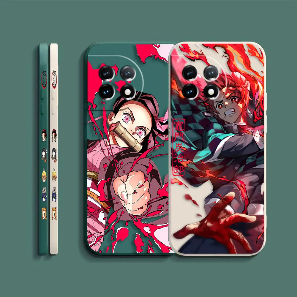 Anime Demon Slayer Kamado Tanjirou Case For Oneplus 11 10 9 9R 9RT 8 8T 7 7T ACE 2 2V NORD CE 2 Pro Colour Case Funda Shell Capa