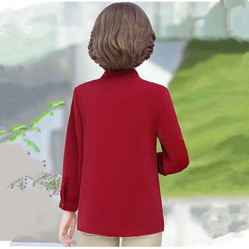 UHYTGF модные летние блузки для мам однобортные вышитые повседневные женские