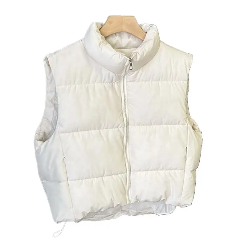 

Свободный короткий пуховой жилет из хлопка, женские Куртки Оверсайз без рукавов, женские зимние теплые пальто с подкладкой, Женские винтажные шикарные пуховые жилеты