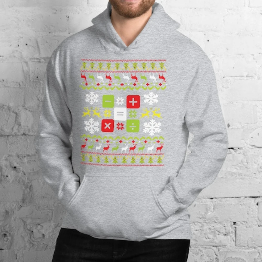 Новинка в толстовках и свитшотах Professeur De Mathém 37 Noel Ugly Christmas толстовка с длинными