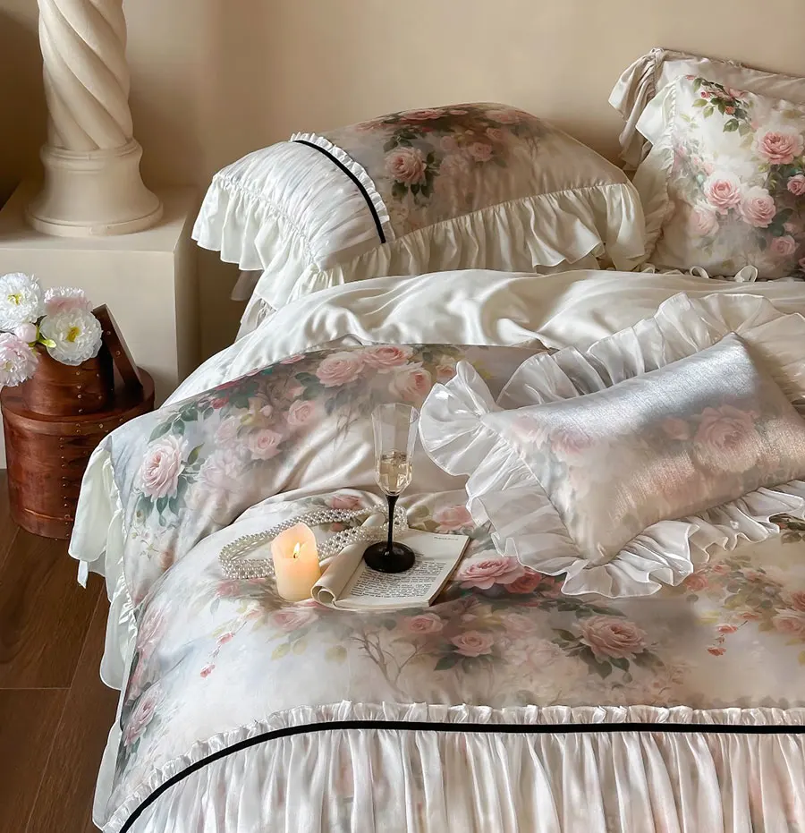 Элегантный комплект постельного белья fairyfair с цветочным рисунком зеленого и