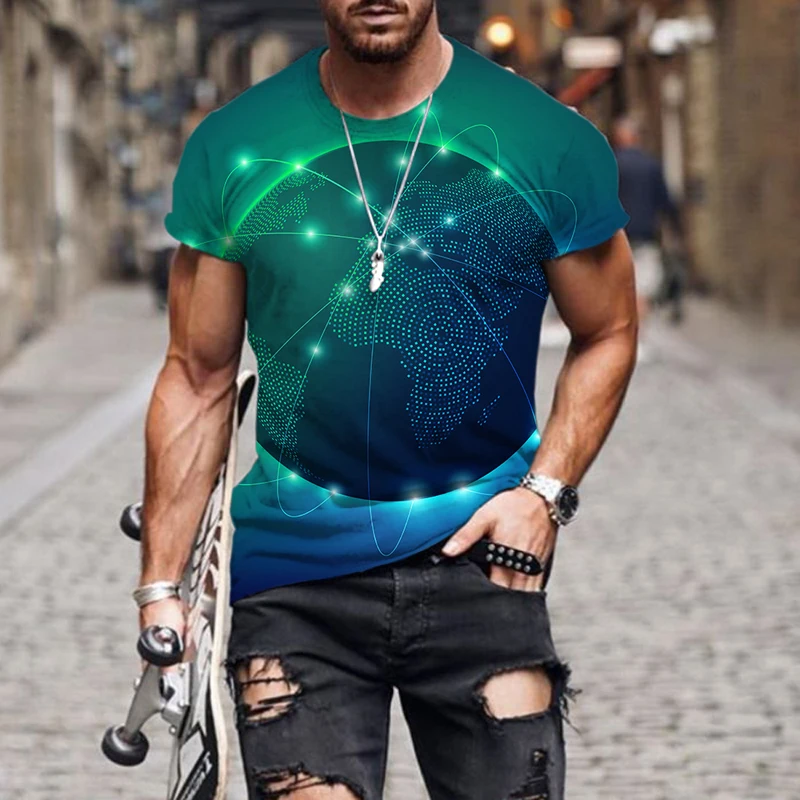 

2022 New Men/women Summer Fashion 3D IA technology cool rendering Printed T-shirt Casual Harajuku T Shirts Streetwear Tops Tees