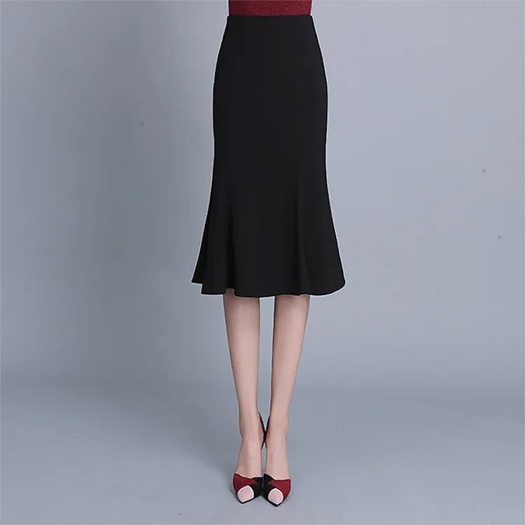 Элегантная модная летняя длинная юбка эластичная Офисная Женская хлопковая с