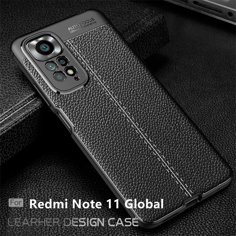

For Xiaomi Redmi Note 11 Case For Redmi Note 11 Cover Capas Shockproof Bumper TPU Soft Leather For Fundas Redmi Note 11 Cover