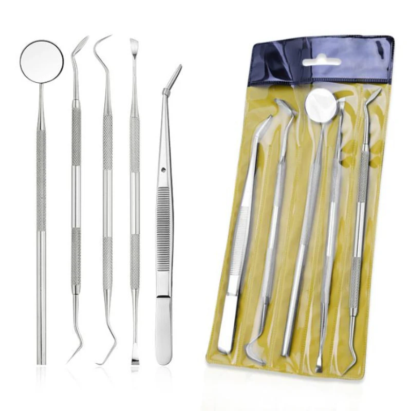 

5Pcs Dental Mirror Stainless Steel Dental Tool Set Mouth Mirror Dental Kit Dental Pick Dentist Prepare Tool Dental Tools Clean