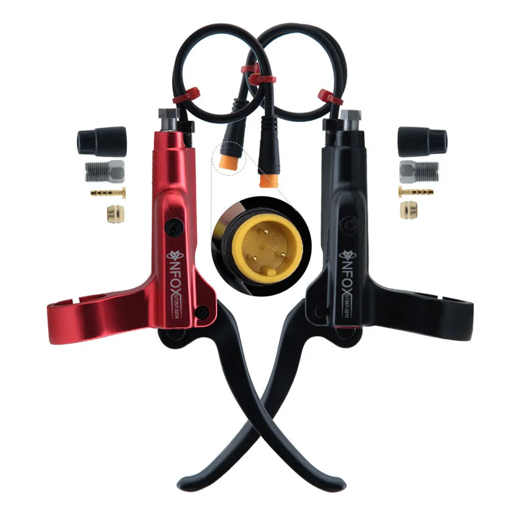 

Electric Bike Brake Handle 3 Pin For E-bike Bafang Hall Motor Hydraulic Brake Aluminum Alloy Black/Red Hydraulic Brake Lever