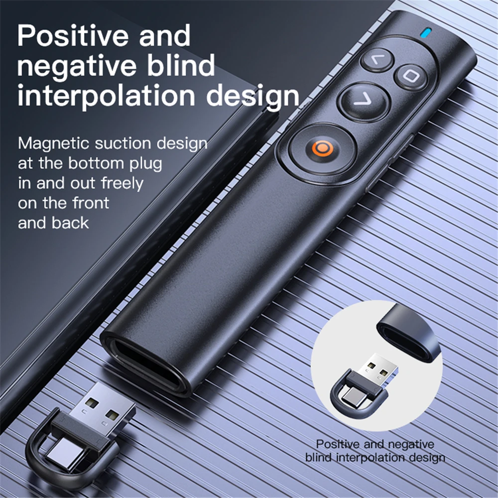 

Wireless Presenter Multifunctional PPT Page Turning Pen Rechargeable Speech Projector Pen for Projector Powerpoint PPT Slide New
