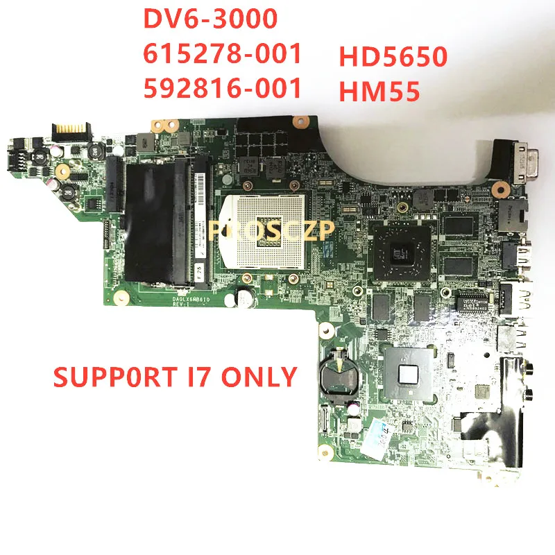 

For HP DV6 DV6-3000 Laptop Motherboard 592816-001 615278-001 630278-001 DA0LX6MB6I0 DA0LX6MB6H1 DA0LX6MB6G2 HM55 100%Full Tested