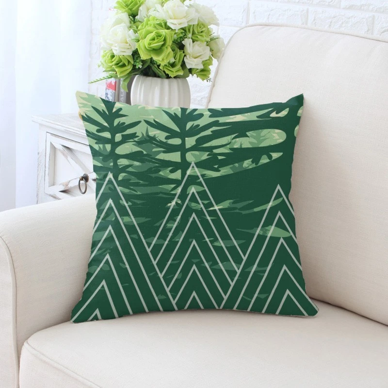 

Tropical Plants Pillow Case Polyester Decorative Pillowcases Green Leaves Throw Pillow Cover Square 45*45cm Poszewki Na Poduszki