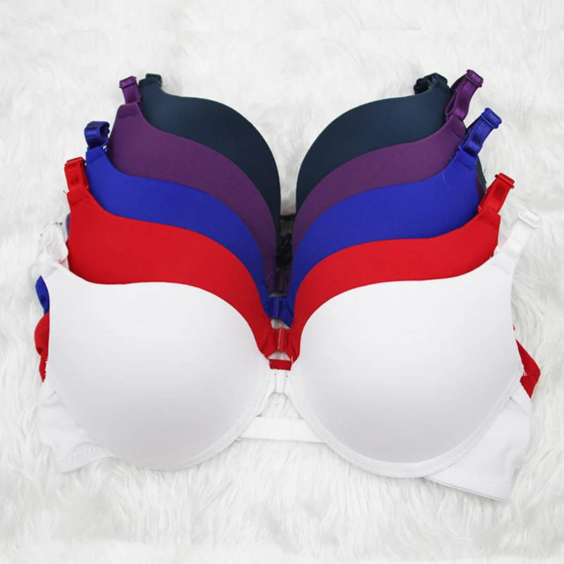 

Plus Size Sexy pushup bra Front Closure Brassiere Bralette Breast Seamless Bras for underwear women A B C Cup sleep tops
