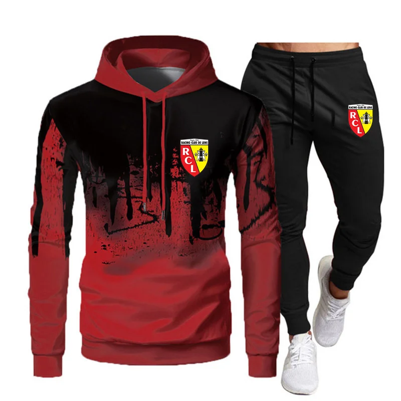 Спортивный костюм мужской с принтом черепа свитшот капюшоном и брюки на шнуровке