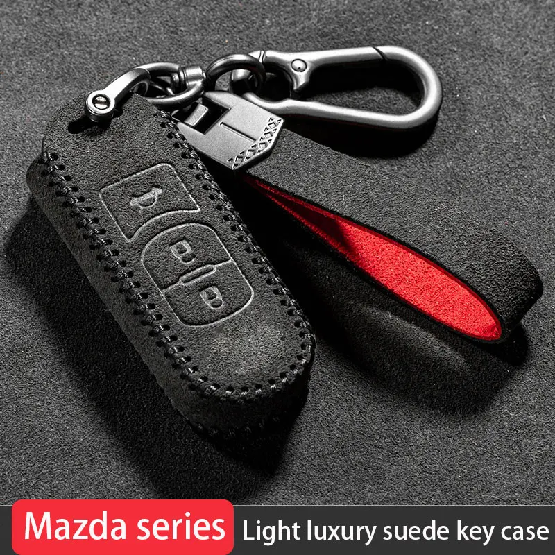 

Luxury Top Layer Suede Leather Car Key Case Cover For Mazda CX-3 CX-4 CX-5 CX-7 CX-9 Mazda 3 Axela 6 Gh Gj Demio Bk BM/BN BP Car