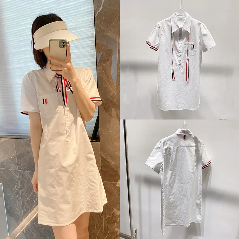 

Женское платье-рубашка с коротким рукавом, маленькое корейское платье в стиле французской Академии, весна-лето