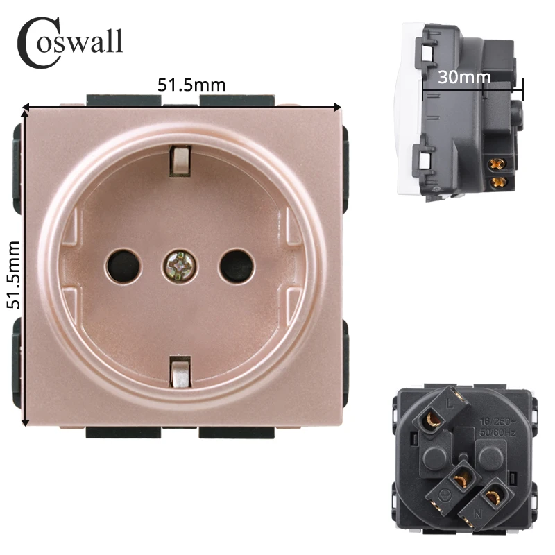 

Розетка COSWALL C1 серии Rose Gold