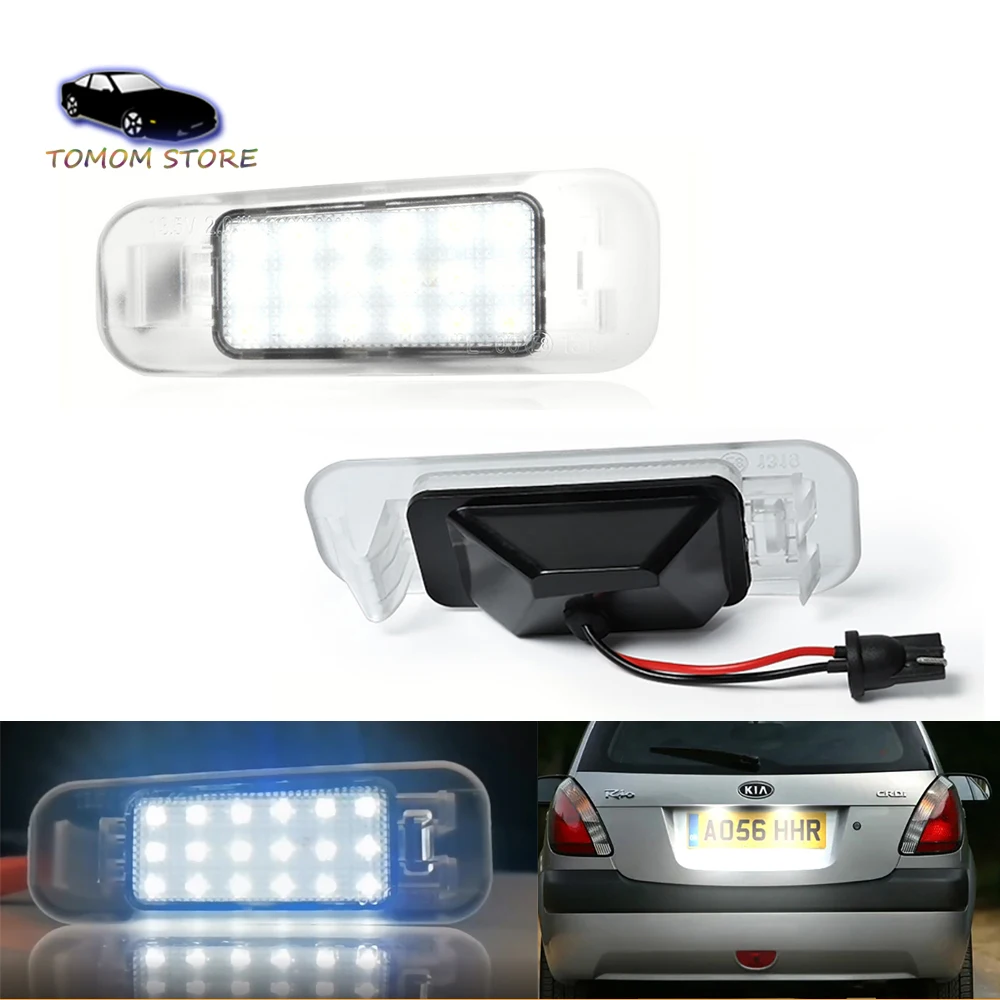 

For Kia Rio MK1 MK2 Rio5 Hatchback New Pride Sephia Sport Taxi Car Rear White LED License Plate Lights Tail Number Lamp