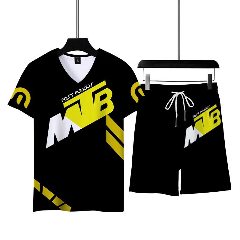 Summer Men's Tracksuit Casual Short Sleeve 3D Print 2-piece Set Men T-shirt Oversized T-shirts Male Sportswear Comfortable Top