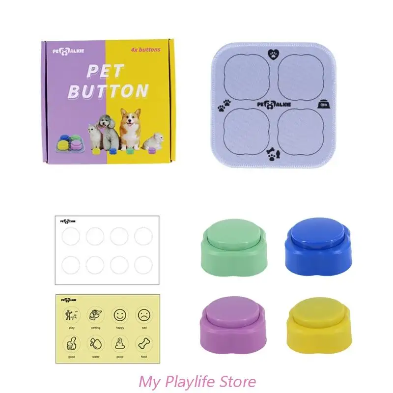 

4 Piece Set Recordable Button for Dogs Talking Dog Button Teach Your Dog to Talk Dog Training Button for Communication
