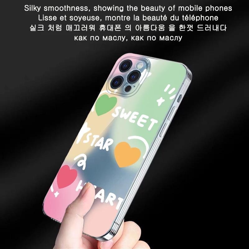 

Iphone 12 Transparent Case, Multicolor Rendering, Shockproof Phone Cases For 7 8 11 13 X Xs XR Pro Max Mini Cover Funda