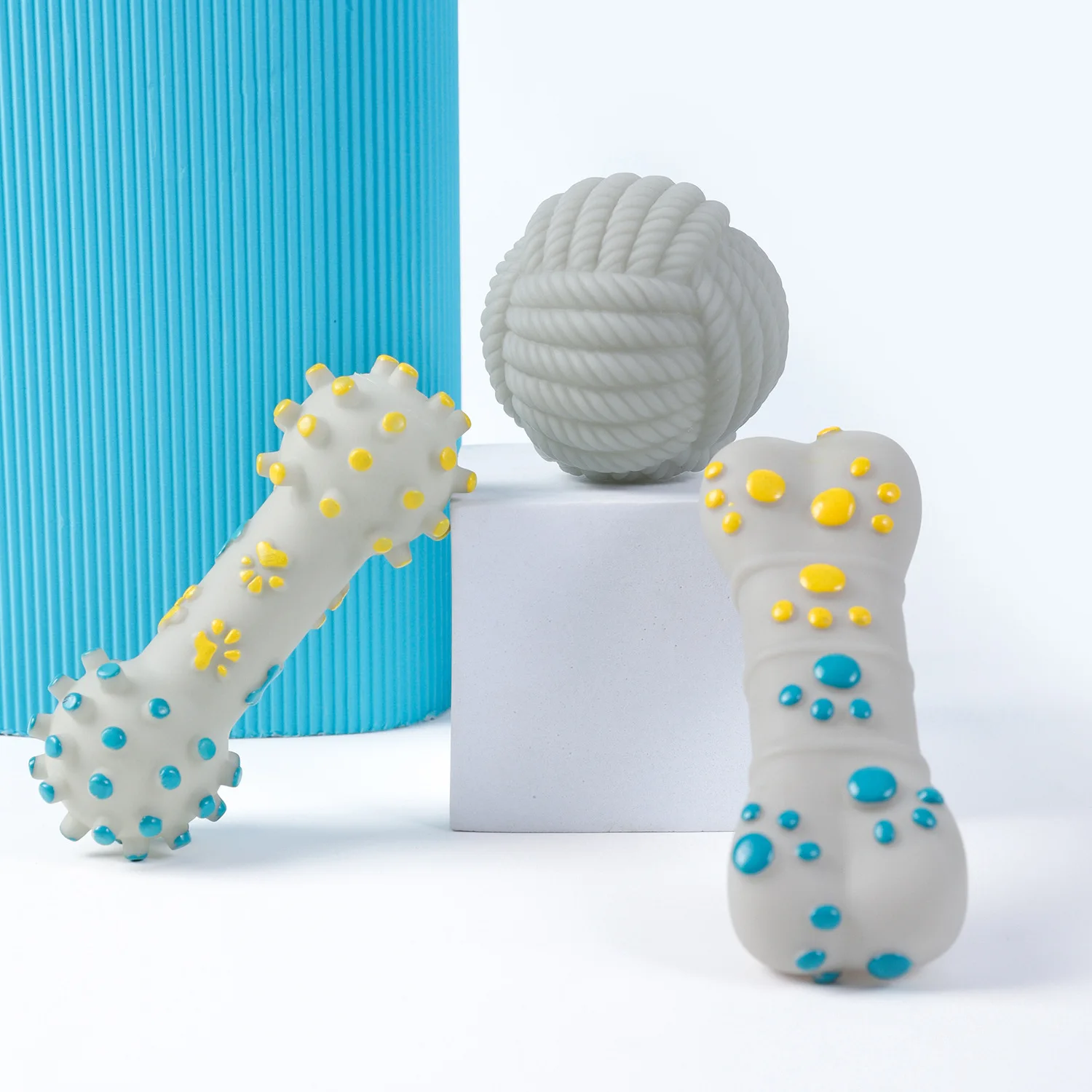 

Жевательные игрушки для домашних животных, собак, со звуком, чистящие зубы, устойчивый к укусам тренировочный мяч, кошка, котенок, Интеракти...