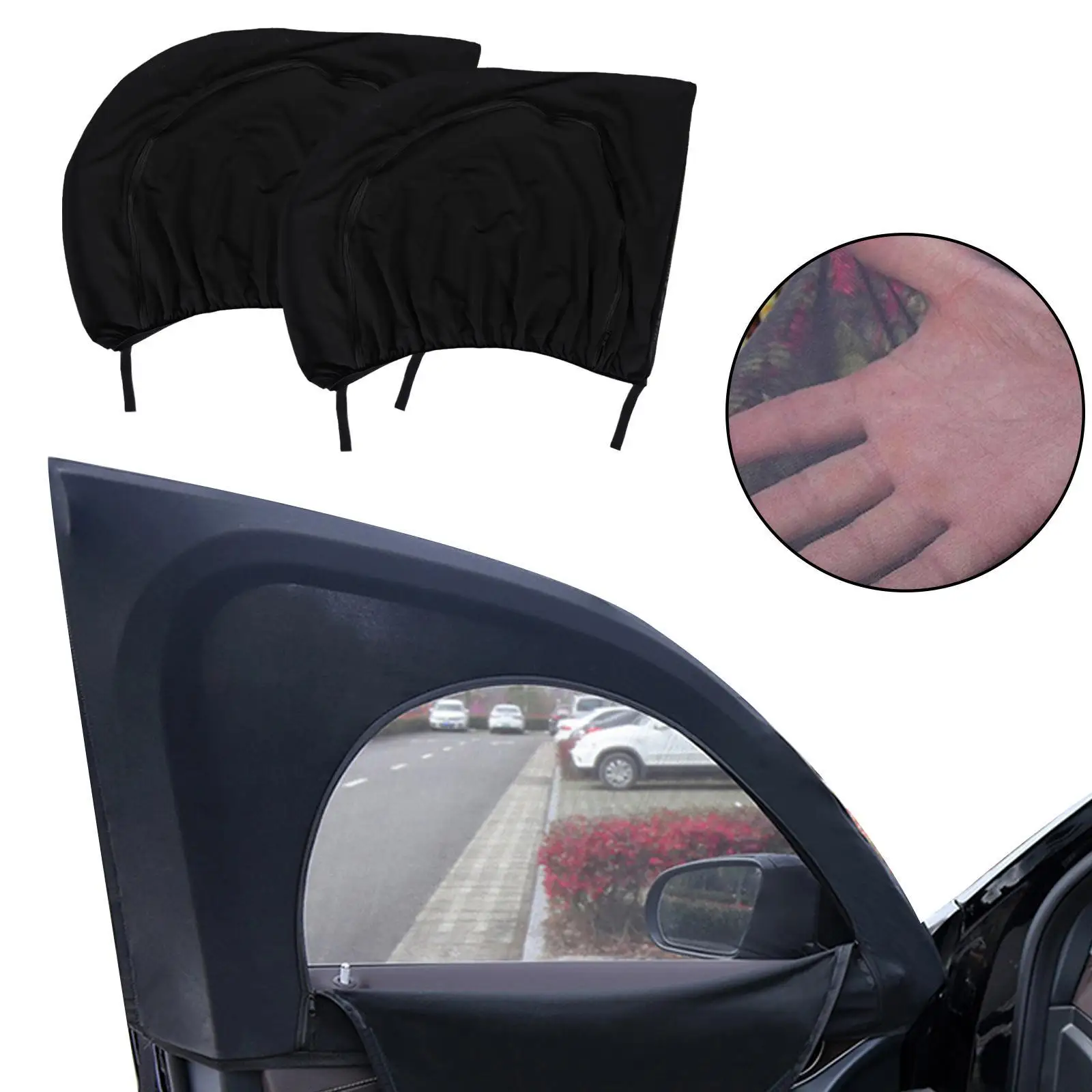 

2pcs Car Rear Side Window Sunshade UV Protect Shield Mesh Prevent Mosquito Sunshine Privacy Protection Foldable Curtain