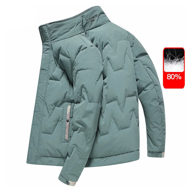 Winter light white duck down jacket men's short trend lamb fleece collar thickened warm jacket top shopping men's clothing