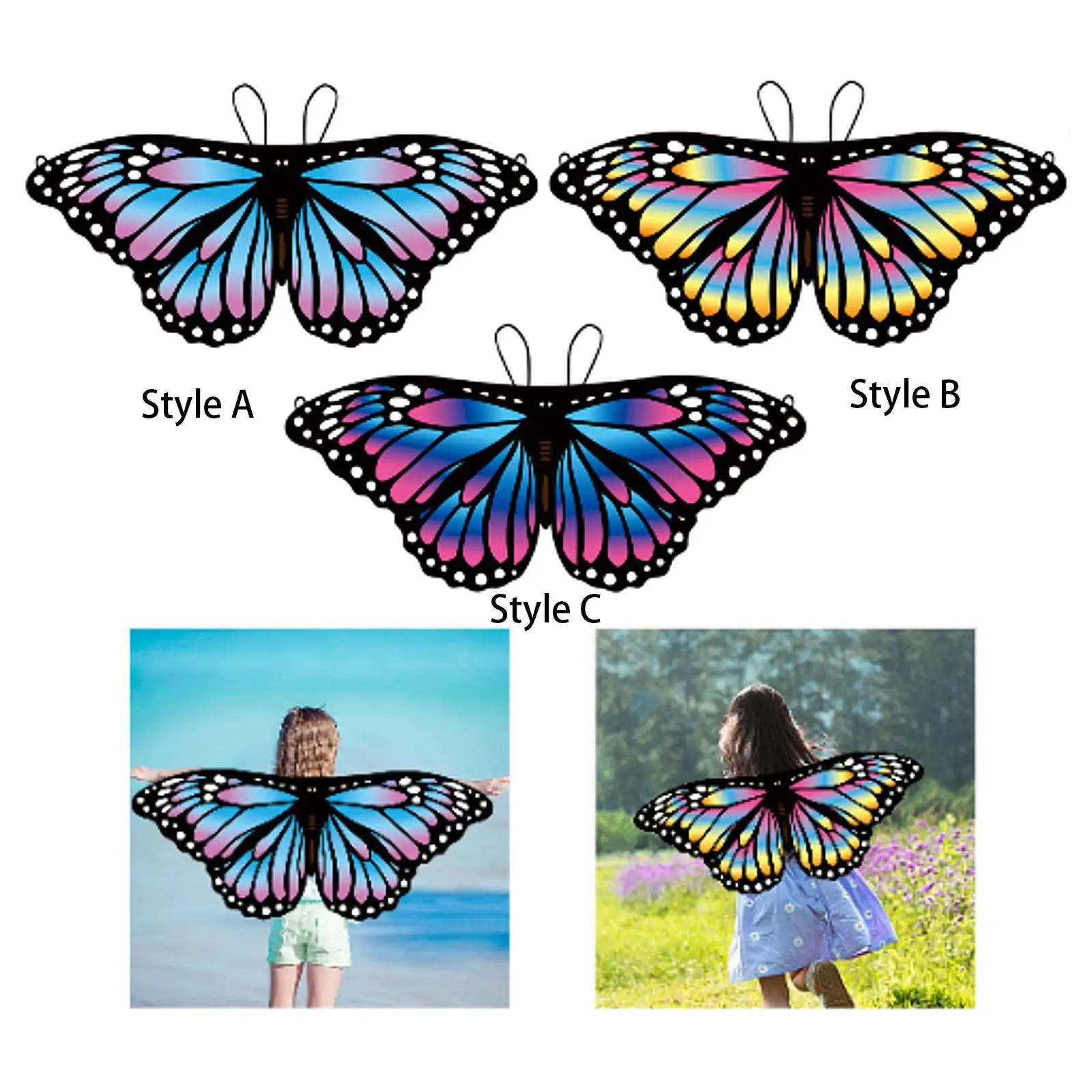 Детская накидка-бабочка с крыльями-бабочками для девочек