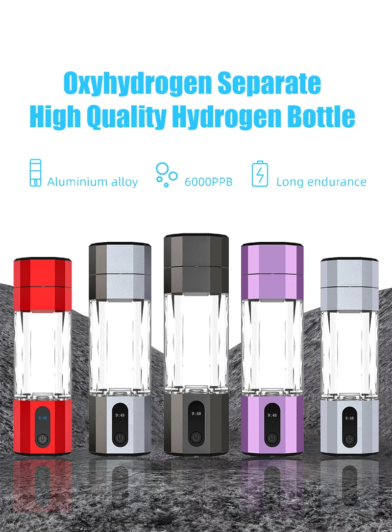 Фото Хит продаж: Бутылка для воды с высоким содержанием водорода PHYFLOW 208 мл, 6 PPM, с LED-дисплеем, USB, технология SPE/PEM, генератор для дома №3