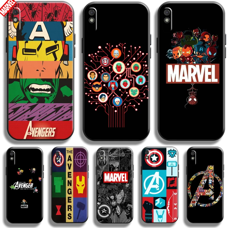 

Marvel Avengers Logo Phone Case For Xiaomi Redmi 9AT Coque Carcasa Soft TPU Ultra-Thin Bumper Black