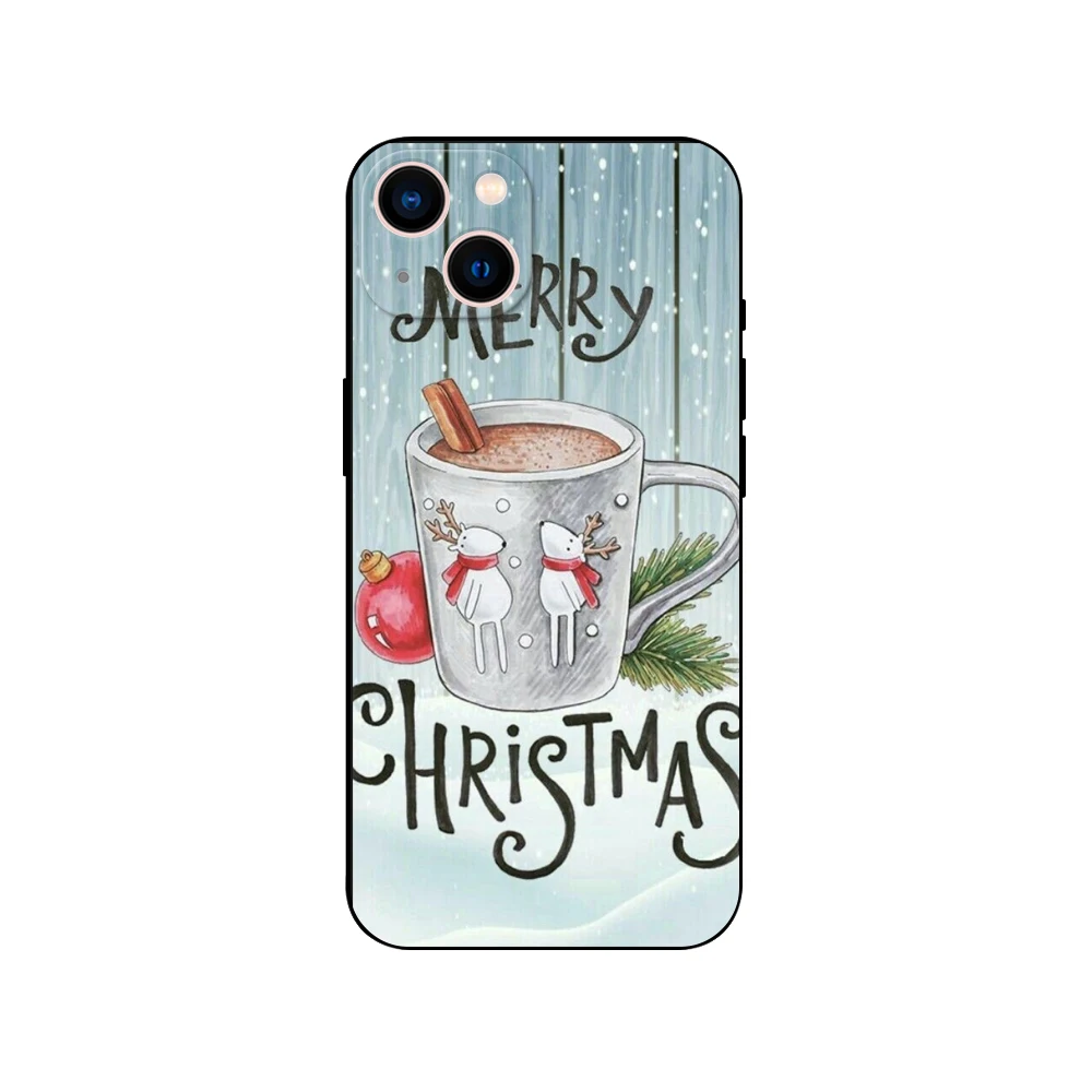 merry christmas phone case for iphone 14 5s 2020se 6 6s 7 8 plus x 10 XR XS 11 12 13 mini pro MAX black soft tpu back cover