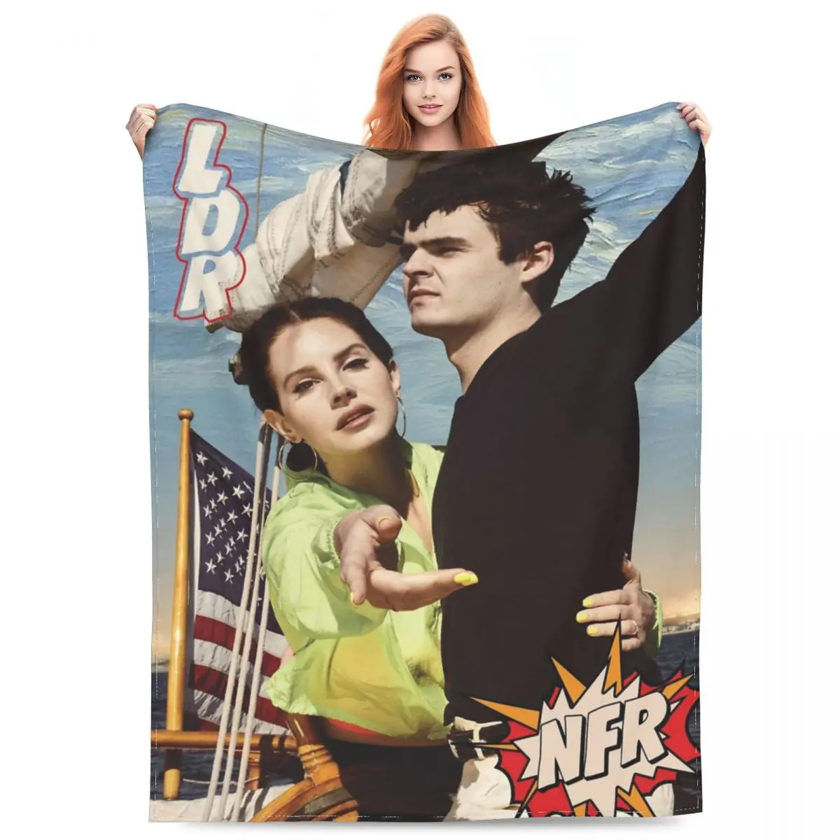 

Покрывала с логотипом Lana Del Rey NFR, флисовое украшение, альбом LDR, многофункциональное ультра-мягкое покрывало для дивана, Походное покрывало