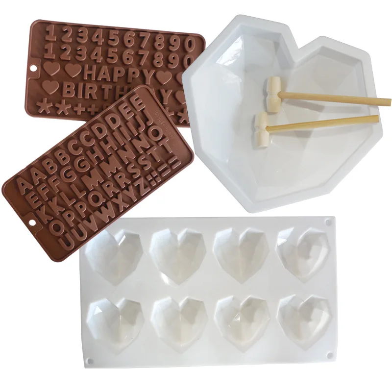 

3D Love Heart Cake Molds Silicone Cupcake Chocolate Mold DIY Baking Tools Handmade Dessert Fondant Cake Crafts Home Party Decor