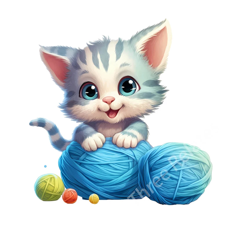 Три Ratels CM53 озорная кошка играющая со шнурком и мультяшным декором для спальни