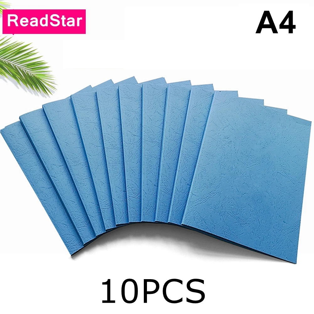 

10PCS/LOT ReadStar A4 Size 2-36mm Blue color Printable grained paper thermal binding cover with Glue sheet paper book cover