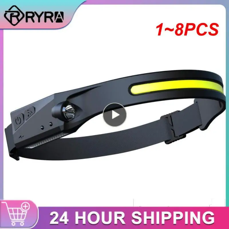 

Индукционный налобный фонарь, Головной фонарь для кемпинга, USB-зарядка, работает от встроенной батареи, 1-8 шт.