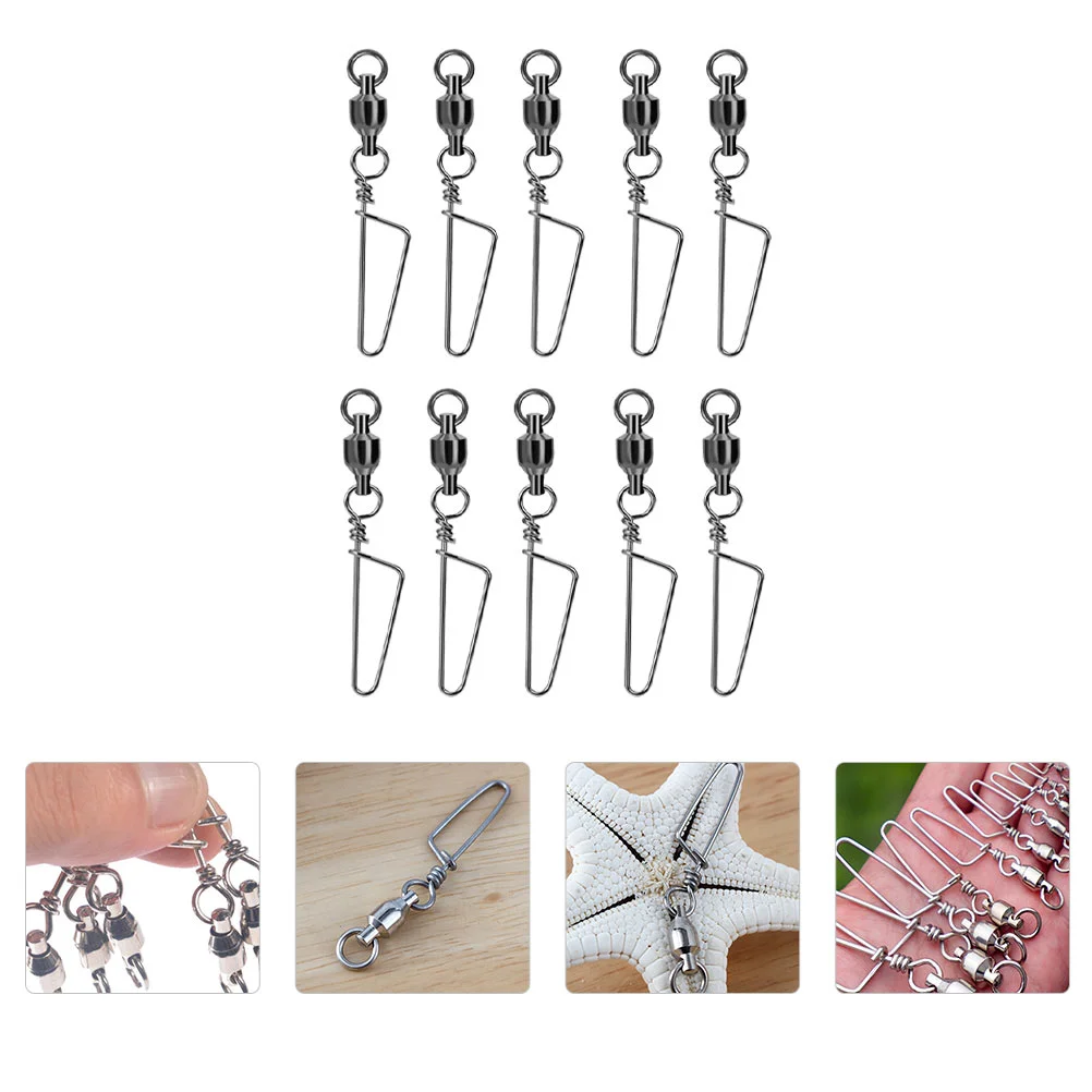

10Pcs Durable Portable Saltwater Fishing Swivels for Freshwater Fishing Saltwater Fishing Fishing accessories