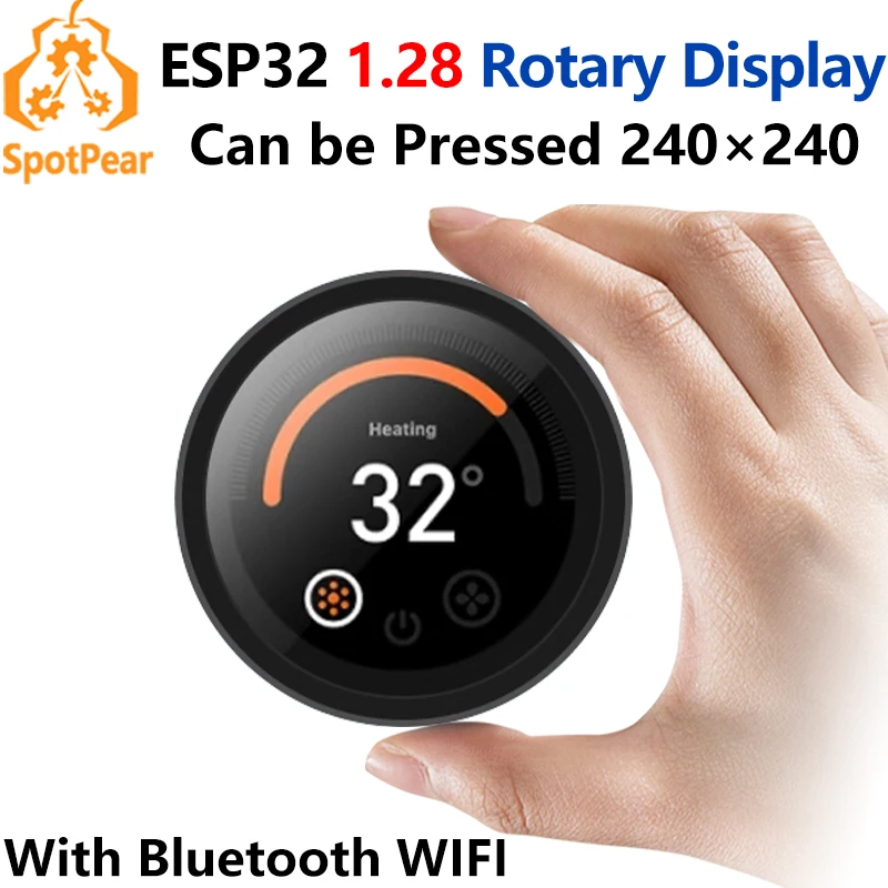 Фото Плата разработки ESP32 C3, 1,28-дюймовый круглый поворотный ЖК-умный экран, 1,28-дюймовый дисплей с ручкой 240x240 LVGL для Arduino №1
