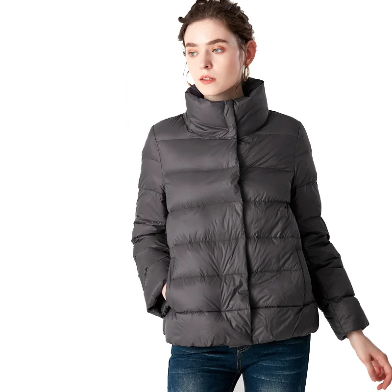 

New Winter Women Ultra Light Down Jacket Stand Collar Coat Brand Jackets Weightless Parkas Bread Collar Warmness Puffer Jacket