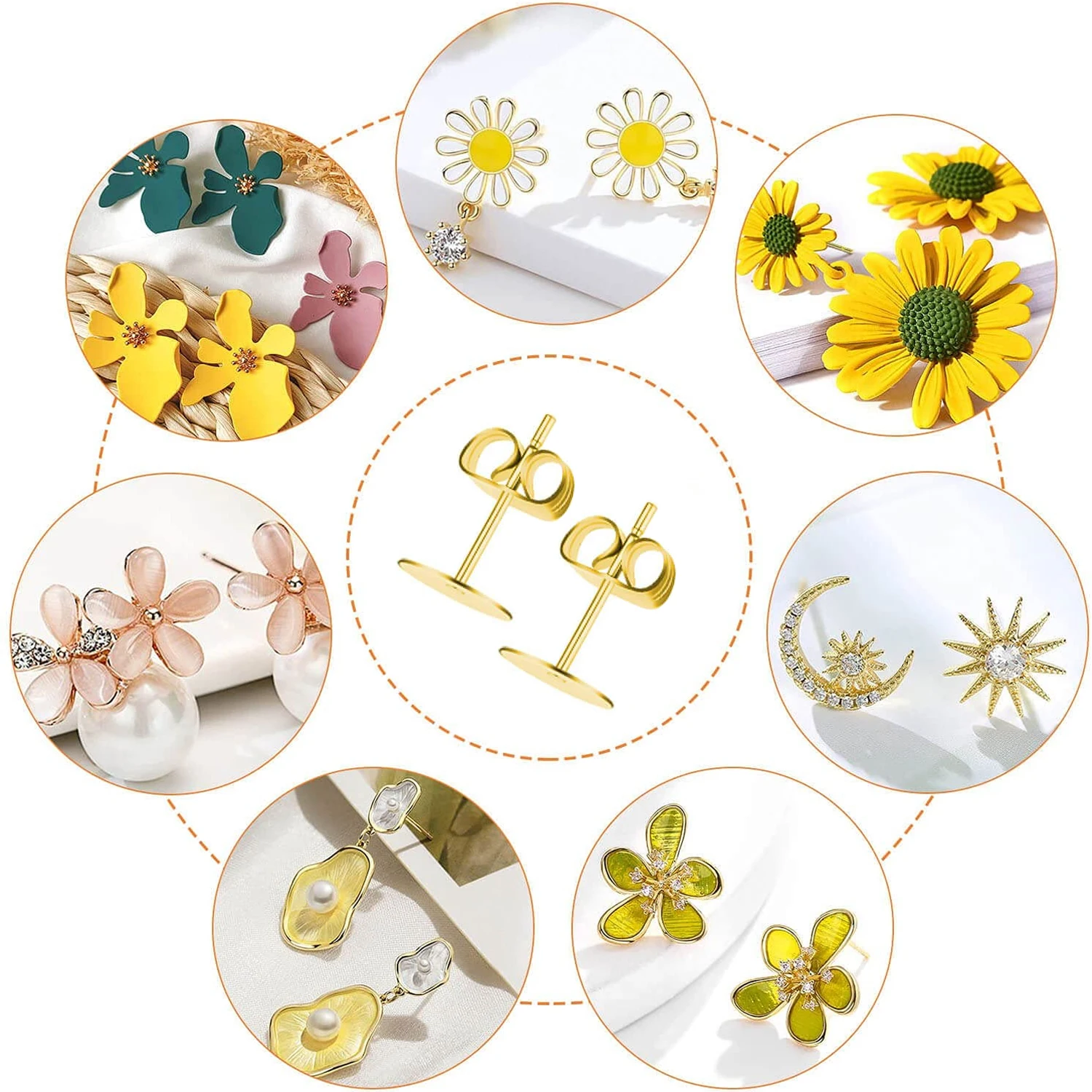 20-100pcs Stainless Steel 3-6mm High Quality Multicolor Polished Round Ball/Plug Stud Earrings Safe Anti-Allergy Studs - купить по