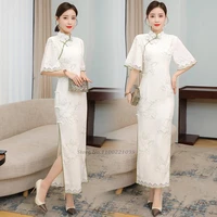 2022 chinese traditional qipao dress graceful women young lady cheongsam women vintage casual daily dress floral cheongsam dress