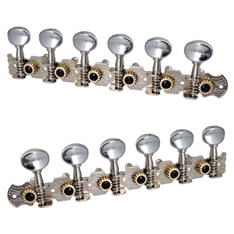 

Hot AD-2Pack 6R6L Stainless Guitar Tuning Peg Machine Heads Tuners Button For Classic Folk Guitar Chrome